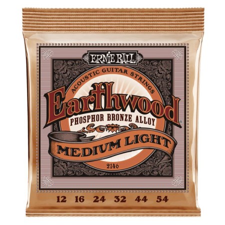 Ernie Ball - ErnieBall 2146 Earthwood Phosphor Bronze 12-54 Akustik Gitar Tel Takımı