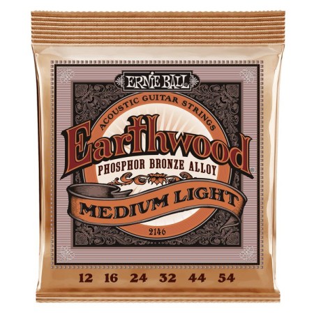ErnieBall 2146 Earthwood Phosphor Bronze 12-54 Akustik Gitar Tel Takımı - Ernie Ball
