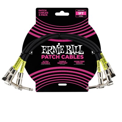 Ernie Ball - ErnieBall P06075 1FT 3'lü Patch/ Pedal Ara Kablo Seti