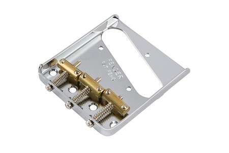 Fender 3-Saddle American Vintage Telecaster Bridge Assembly with Brass Saddles (Chrome) - Thumbnail