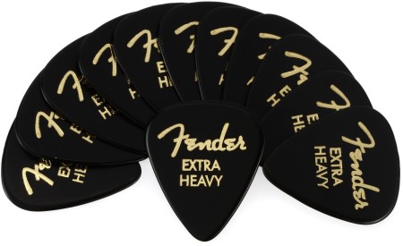 Fender 351 Shape Premium Celluloid Extra Heavy Black 12'li Pena Seti - 2