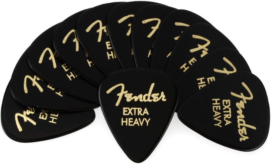 Fender 351 Shape Premium Celluloid Extra Heavy Black 12'li Pena Seti - 2