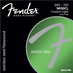 Stainless 9050's Bass Strings, Stainless Steel Flatwound, 9050CL .045-.105 Gauges, (4) - 1
