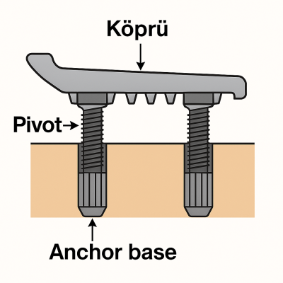 Bridge Pivot Screws, Threaded Steel (2) - 2