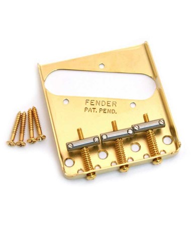Fender - Fender Bridge Assembly 3-Saddle Tele Gold