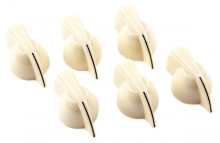Fender Chicken Head Amplifier Knobs Set of 6 Cream Amplifier Controls and Electronics