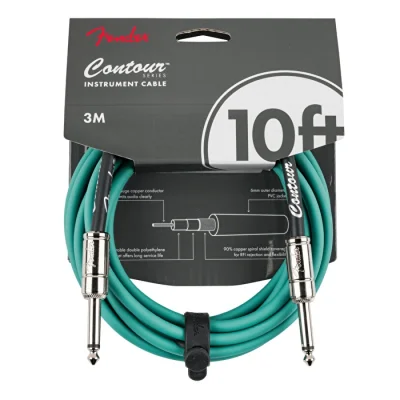 Fender Contour Serisi 3 metre Enstrüman Kablosu Klasik Fender Yeşili - 1