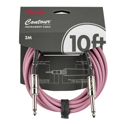 Fender Contour Serisi 3 metre Şarap Pembesi Enstrüman Kablosu - 1