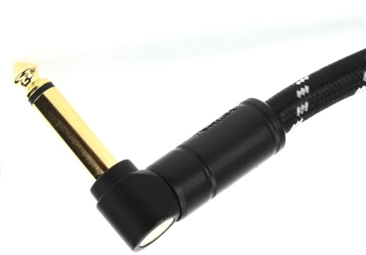 Deluxe Series Instrument Cable, Angle/Angle, 1', Black Tweed - 2