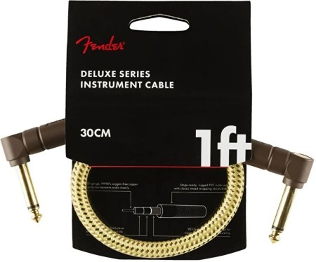 Fender Deluxe Series Tweed 1 ft (30 cm) L-L Uçlu Pedal Ara Kablosu - Fender