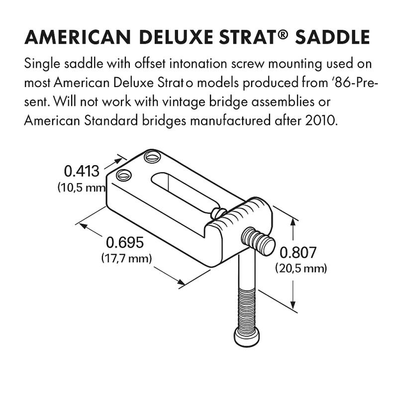 American Deluxe Strat Saddle Chrome Köprü Yedek Parça - 2