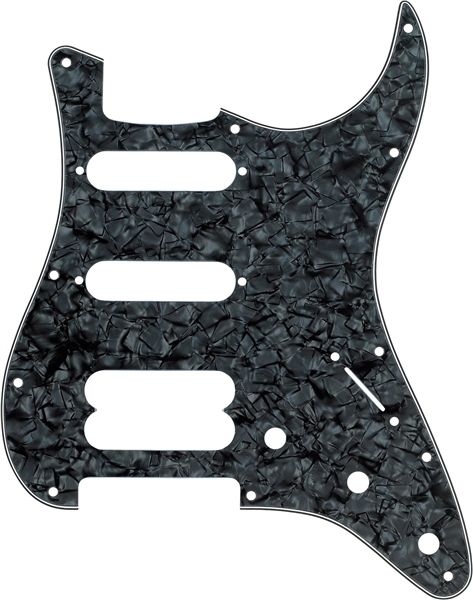 Fender H S S Strat 11 Hole Elektro Gitar Pickguard 4 Ply BLK Pearl