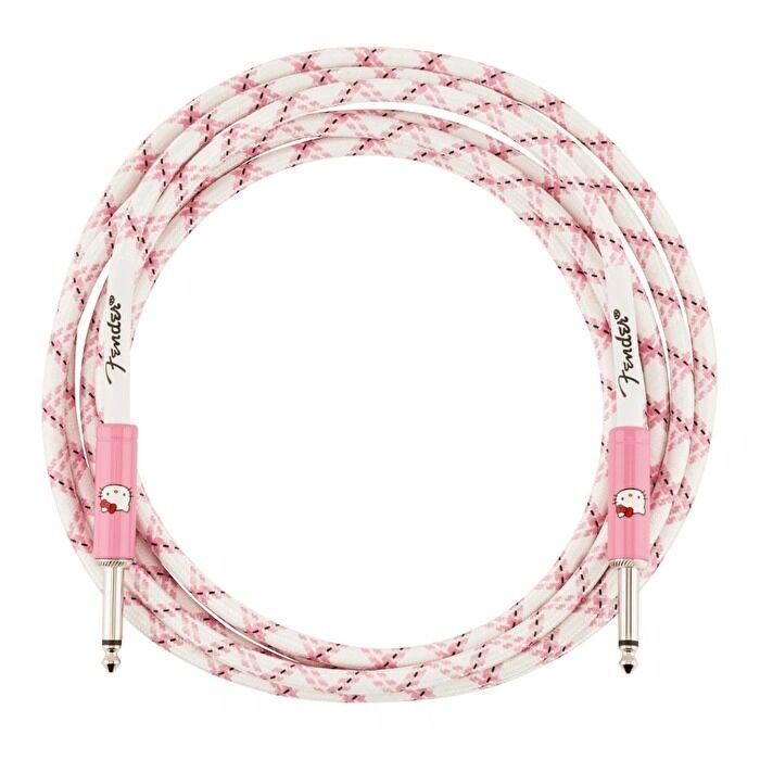 Fender Hello Kitty Örgü Kılıflı 3 m Enstrüman Kablosu - 2