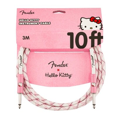 Fender Hello Kitty Örgü Kılıflı 3 m Enstrüman Kablosu - Fender