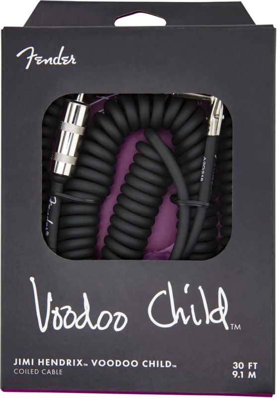 Fender Hendrix Voodoo Child Coil Düz/L Uçlu 9m Siyah Enstrüman Kablosu - 1