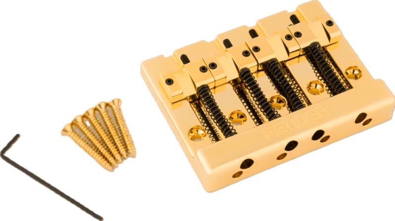 Fender HİMass 4 Telli Gold Bas Gitar Köprüsü - 1