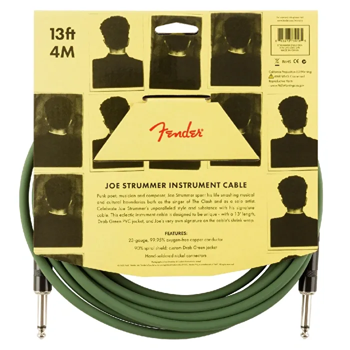 Fender Joe Strummer Pro Drab Green 4 m Enstrüman Kablosu - 5