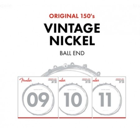 ​Fender Original 150L Guitar Strings Pure Nickel Wound Ball End (09-42) Elektro Gitar Takım Tel - Thumbnail