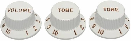 Stratocaster® Knobs, Parchment (Volume, Tone, Tone) (3) - 3