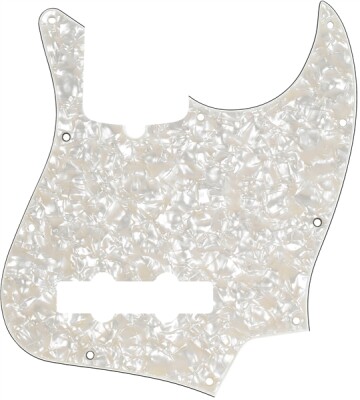 Fender Pickguard Jazz Bass 10-Hole Mount Aged White Pearl 4-Ply Pickguard - Fender