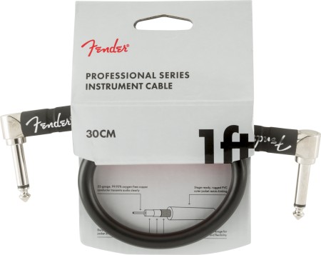 Fender Professional Series Black 1 ft (30 cm) L-L Uçlu Pedal Ara Kablosu - Fender