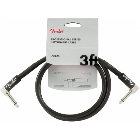 Fender Professional Series Black 3 ft (90 cm) L-L Uçlu Pedal Ara Kablosu - Fender