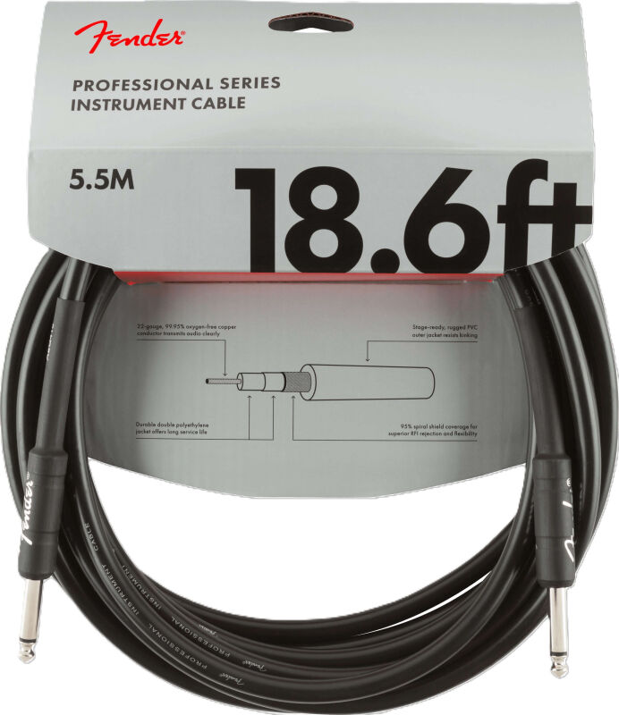 Fender Professional Serisi 5,5 m Siyah Enstrüman Kablosu - 1