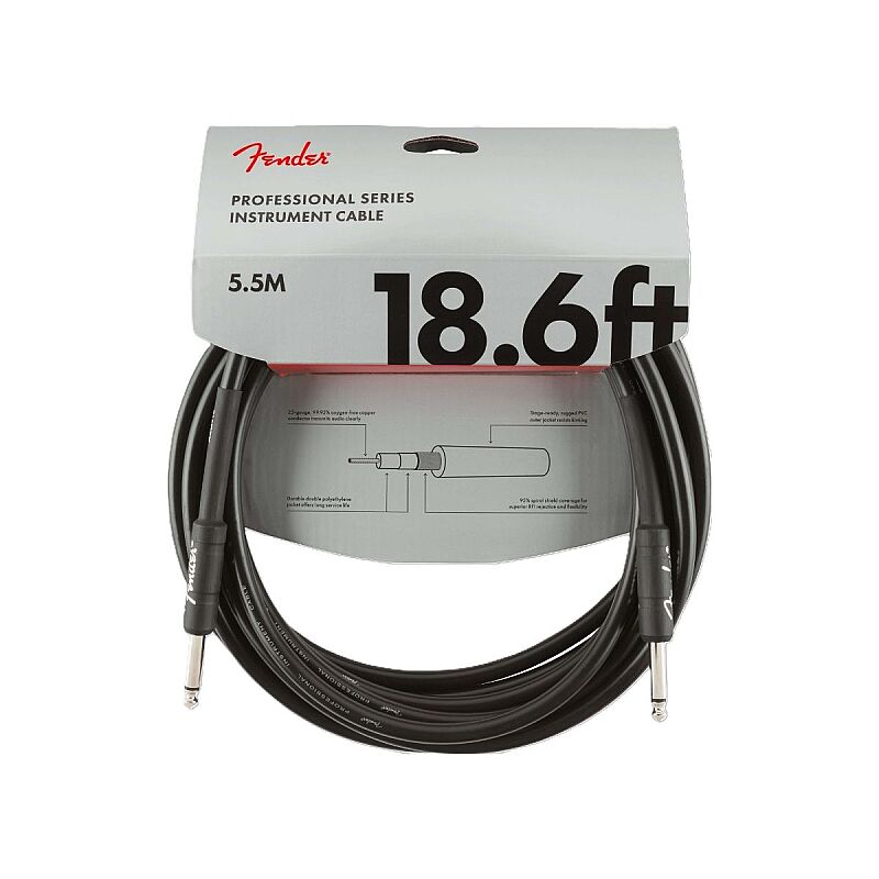 Fender Professional Serisi 5,5 m Siyah Enstrüman Kablosu - 1