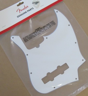 Fender Standard Jazz Bass Pickguard 3-ply White - Thumbnail