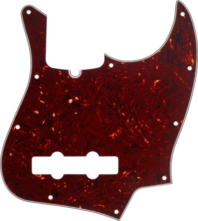 Fender Standard Pickguard Jazz Bass 10 Hole w/ Truss Rod Notch Tortoise Shell