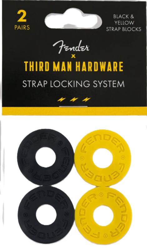 Fender Strap Blocks Siyah / Sarı Askı Emniyet Seti (4’lü) - 2