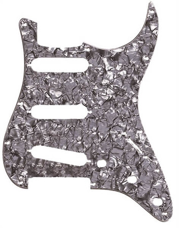 Fender - Fender Stratocaster Pickguard 11 Delikli S/S/S, Siyah Sedef (Black Moto)