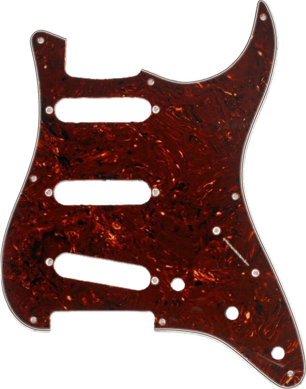 Fender Stratocaster S/S/S 8-Hole Mount Tortoise Shell 4-Ply Pickguard - 1