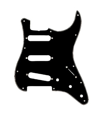 Fender - Fender Stratocaster Pickguard Siyah (S/S/S 3-Ply B/W/B)