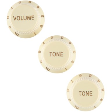 Fender Stratocaster® Soft Touch Guitar Knobs Set Aged Whıte - Thumbnail