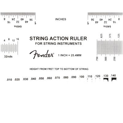 Fender String Action Gauge Paslanmaz Çelik Tel Yüksekliği Ölçüm Cetveli - 4