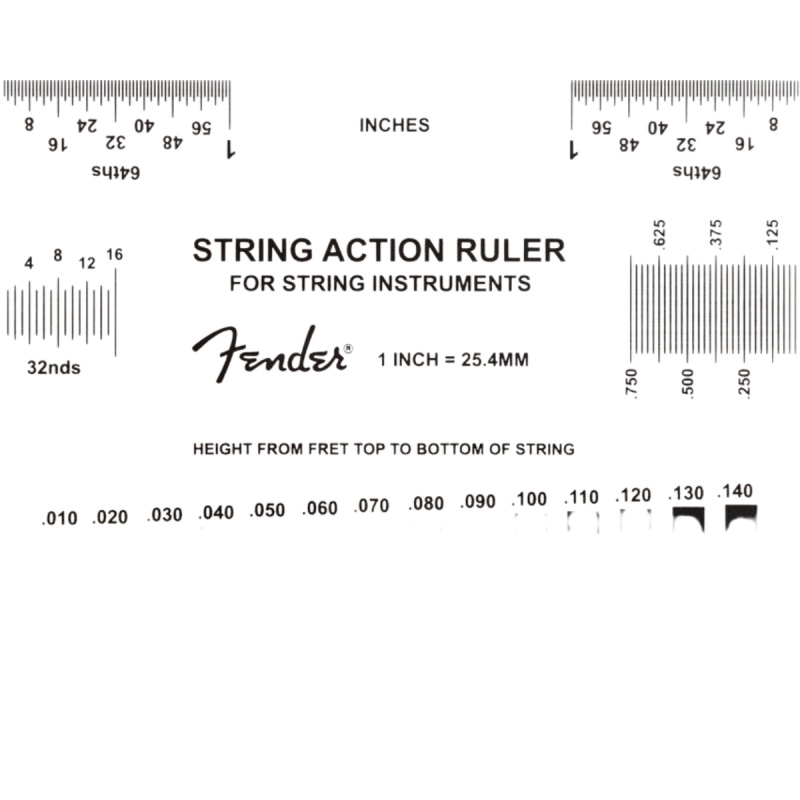 Fender String Action Gauge Paslanmaz Çelik Tel Yüksekliği Ölçüm Cetveli - 4