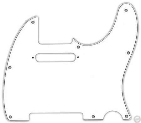 Fender - Fender American-American Standard-Deluxe 8 Hole 3-Ply WHT Tele Pickguard