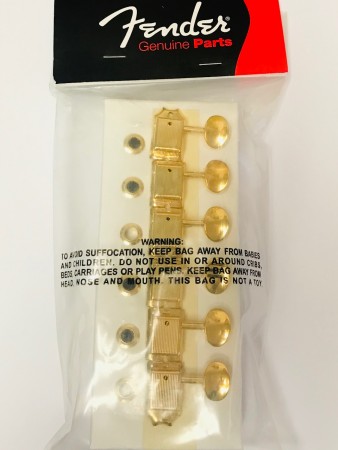 Fender Vintage Style Strat/Tele Gold 6 in Line Tuners - Thumbnail