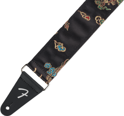 Fender Weave Saten Dragon Siyah Gitar Askısı - 2