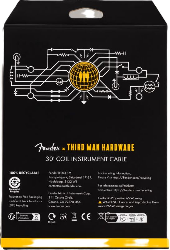 Fender x Third Man Hardware 30 ft Spiral Enstrüman Kablosu-9 Metre - 3