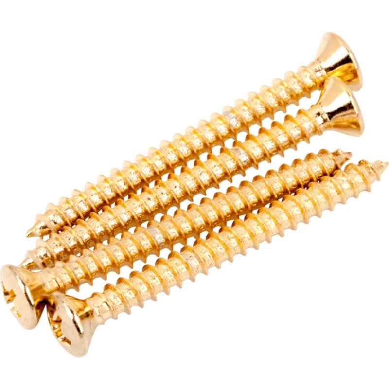 Neck Mounting Screws, Gold, (4) - 1