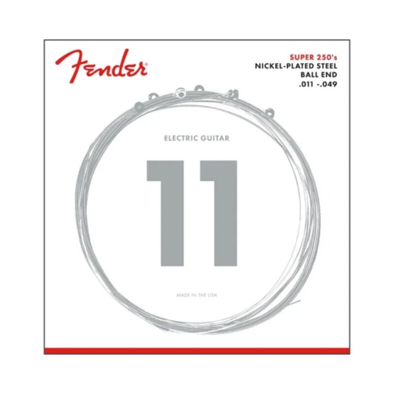 Super 250 Guitar Strings, Nickel Plated Steel, Ball End, 250M Gauges .011-.049, (6) - 1