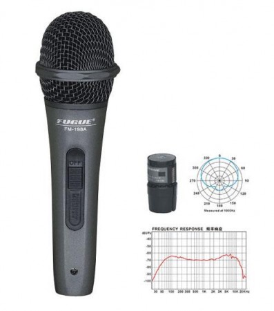 Fugue FM-198A Mikrofon Kablolu Siyah Başlıklı Dinamik Tek Yönlü - Thumbnail