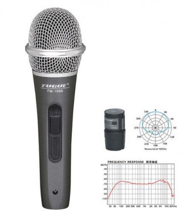 Fugue FM-198B Mikrofon Kablolu Gümüş Başlıklı Dinamik Tek Yönlü - Thumbnail