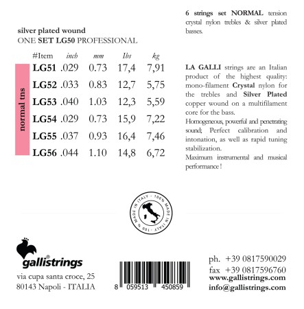 Galli LG-50 Normal Tension Klasik Gitar Tel Takımı - 3