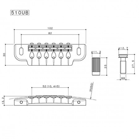 Gotoh 510UB Chrome TuneOmatic Köprü - Thumbnail