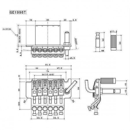 Gotoh GE1996T FloydRose Tremolo Köprü-36mm - Thumbnail