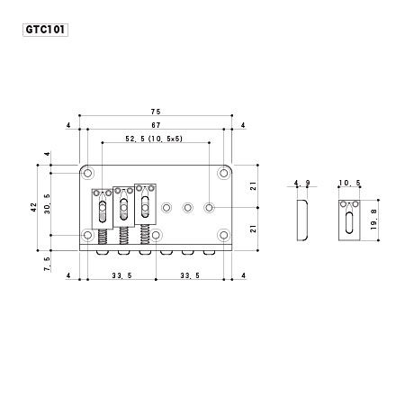 Gotoh GTC-101-BK Black Hardtail Gitar Köprüsü - Thumbnail