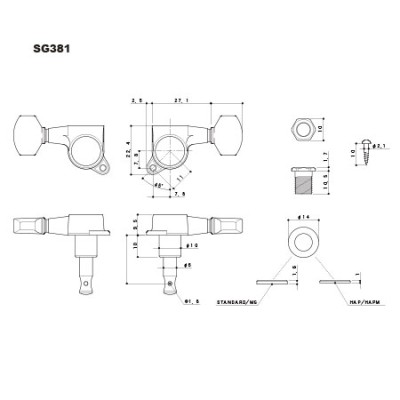 Gotoh SG381-04-CK Lale Kafa 3+3 Akustik & Elektro Gitar Burgu Takımı - Thumbnail